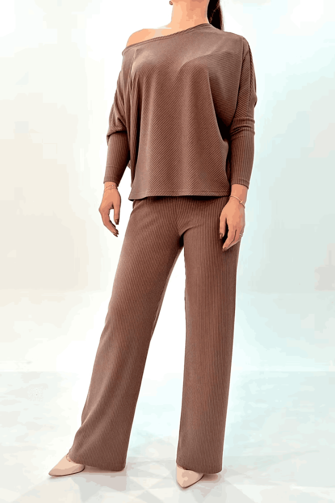 Lekki dres z prazkowanego materialu - obrazek 7