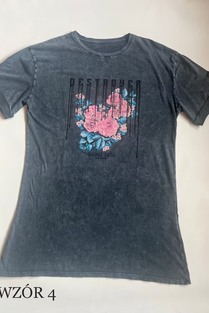 Długi T-shirt - sukienka - obrazek 4